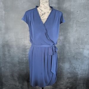 Banana Republic Blue Wrap Midi Dress